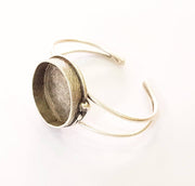 Bracelet Blanks Bangle Blanks Cuff Blanks Adjustable Bracelet Blank Antique Silver Plated Brass ( 30mm Blanks ) G7671