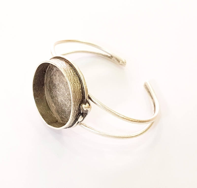 Bracelet Blanks Bangle Blanks Cuff Blanks Adjustable Bracelet Blank Antique Silver Plated Brass ( 30mm Blanks ) G7671