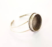 Bracelet Blanks Bangle Blanks Cuff Blanks Adjustable Bracelet Blank Antique Silver Plated Brass ( 30mm Blanks ) G7671