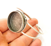 Bracelet Blanks Bangle Blanks Cuff Blanks Adjustable Bracelet Blank Antique Silver Plated Brass ( 30mm Blanks ) G7671