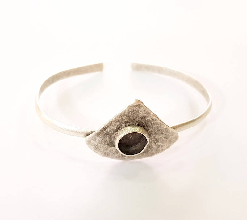 Bracelet Blanks Bangle Blanks Cuff Blanks Adjustable Bracelet Blank Antique Silver Plated Brass ( 10mm Blanks ) G7673