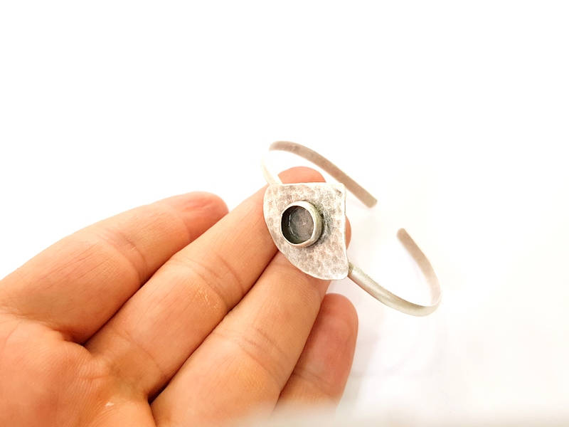 Bracelet Blanks Bangle Blanks Cuff Blanks Adjustable Bracelet Blank Antique Silver Plated Brass ( 10mm Blanks ) G7673