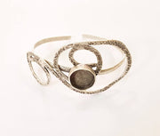 Bracelet Blanks Bangle Blanks Cuff Blanks Adjustable Bracelet Blank Antique Silver Plated Brass ( 13mm Blanks ) G7675