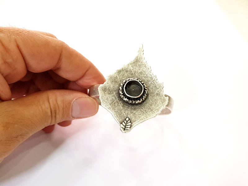 Bracelet Blanks Bangle Blanks Cuff Blanks Adjustable Bracelet Blank Antique Silver Plated Brass ( 10mm Blanks ) G8196