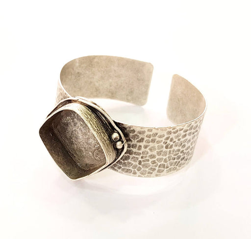 Bracelet Blanks Bangle Blanks Cuff Blanks Adjustable Hammered Bracelet Blank Antique Silver Plated Brass ( 22mm Blanks ) G7680