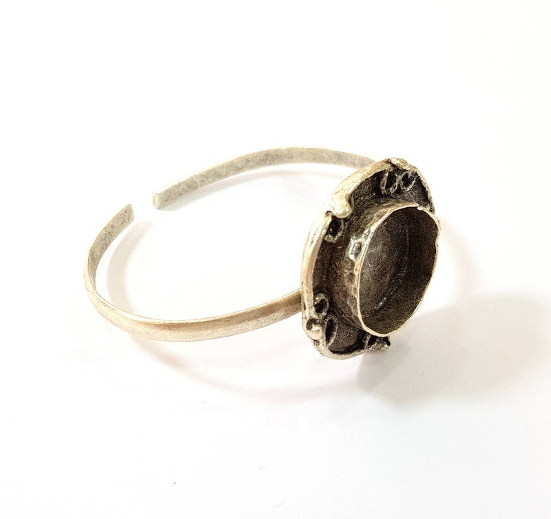 Silver Bangle Blanks Bracelet Blanks Cuff Blanks Adjustable Bracelet Blank Antique Silver Plated Brass ( 20mm Blanks ) G7690