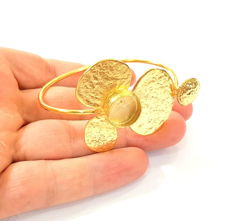 Gold Bangle Blanks Bracelet Blanks Cuff Blanks Adjustable Bracelet Blank Gold Plated Brass (14mm Blanks ) G7691