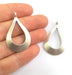 5 Silver Drop Pendant Antique Silver Plated Pendant (40x24mm) G7697