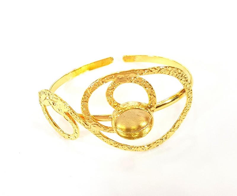 Gold Bangle Blanks Bracelet Blanks Cuff Blanks Adjustable Bracelet Blank Gold Plated Brass (14mm Blanks ) G7699