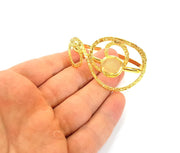 Gold Bangle Blanks Bracelet Blanks Cuff Blanks Adjustable Bracelet Blank Gold Plated Brass (14mm Blanks ) G7699