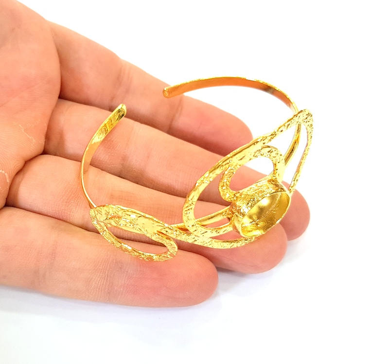 Gold Bangle Blanks Bracelet Blanks Cuff Blanks Adjustable Bracelet Blank Gold Plated Brass (14mm Blanks ) G7699