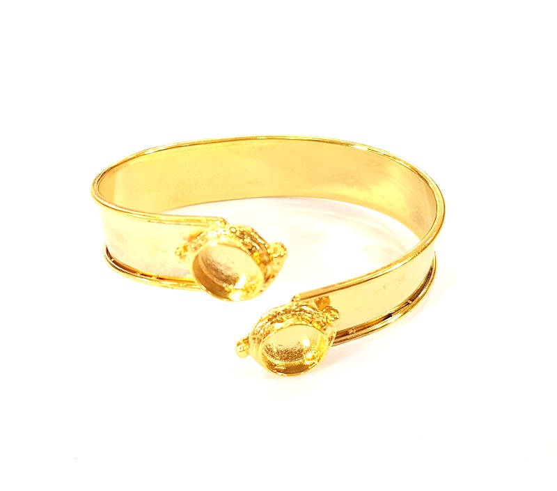 Gold Bangle Blanks Bracelet Blanks Cuff Blanks Adjustable Bracelet Blank Gold Plated Brass (10mm Blanks ) G7700