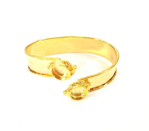 Gold Bangle Blanks Bracelet Blanks Cuff Blanks Adjustable Bracelet Blank Gold Plated Brass (10mm Blanks ) G7700
