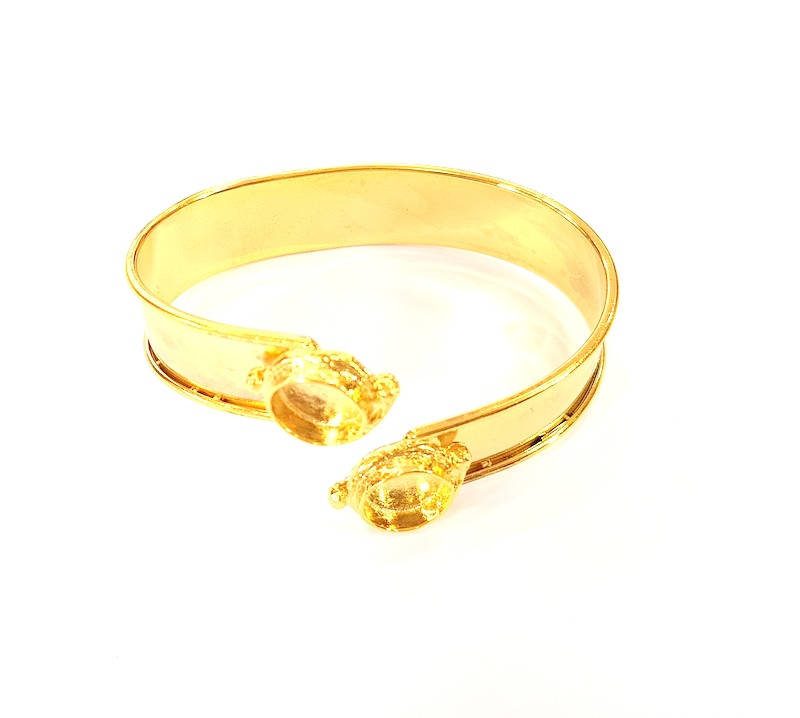 Gold Bangle Blanks Bracelet Blanks Cuff Blanks Adjustable Bracelet Blank Gold Plated Brass (10mm Blanks ) G7700