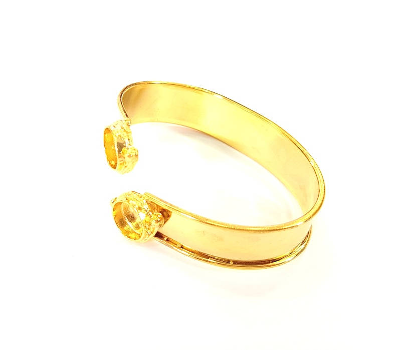 Gold Bangle Blanks Bracelet Blanks Cuff Blanks Adjustable Bracelet Blank Gold Plated Brass (10mm Blanks ) G7700