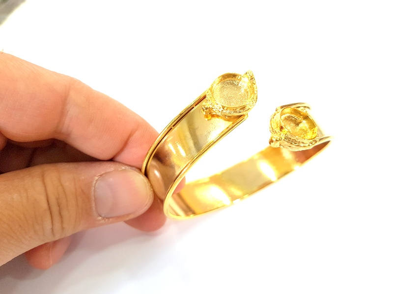 Gold Bangle Blanks Bracelet Blanks Cuff Blanks Adjustable Bracelet Blank Gold Plated Brass (10mm Blanks ) G7700