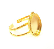 Gold Bangle Blanks Bracelet Blanks Cuff Blanks Adjustable Bracelet Blank Gold Plated Brass (40x30mm Blanks ) G7701