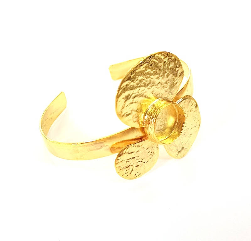Gold Bangle Blanks Bracelet Blanks Cuff Blanks Adjustable Bracelet Blank Gold Plated Brass (14mm Blanks ) G7705