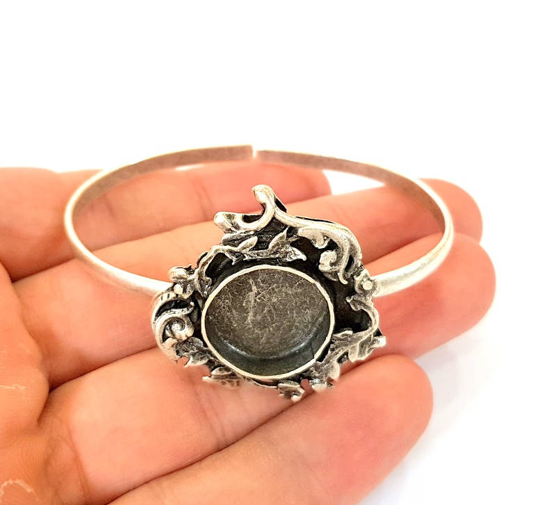Bracelet Blanks Bangle Blanks Cuff Blanks Adjustable Bracelet Blank Antique Silver Plated Brass ( 16mm Blanks ) G7710