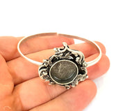 Bracelet Blanks Bangle Blanks Cuff Blanks Adjustable Bracelet Blank Antique Silver Plated Brass ( 16mm Blanks ) G7710