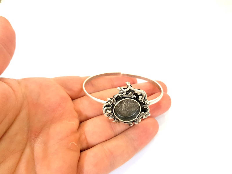 Bracelet Blanks Bangle Blanks Cuff Blanks Adjustable Bracelet Blank Antique Silver Plated Brass ( 16mm Blanks ) G7710