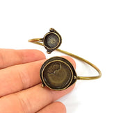 Bracelet Blanks Bangle Blanks Cuff Blanks Adjustable Bracelet Blank Antique Bronze Plated Brass ( 20mm and 10mm Blanks ) G7717