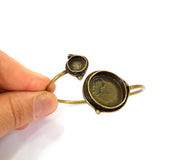 Bracelet Blanks Bangle Blanks Cuff Blanks Adjustable Bracelet Blank Antique Bronze Plated Brass ( 20mm and 10mm Blanks ) G7717