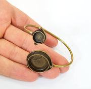 Bracelet Blanks Bangle Blanks Cuff Blanks Adjustable Bracelet Blank Antique Bronze Plated Brass ( 20mm and 10mm Blanks ) G7717