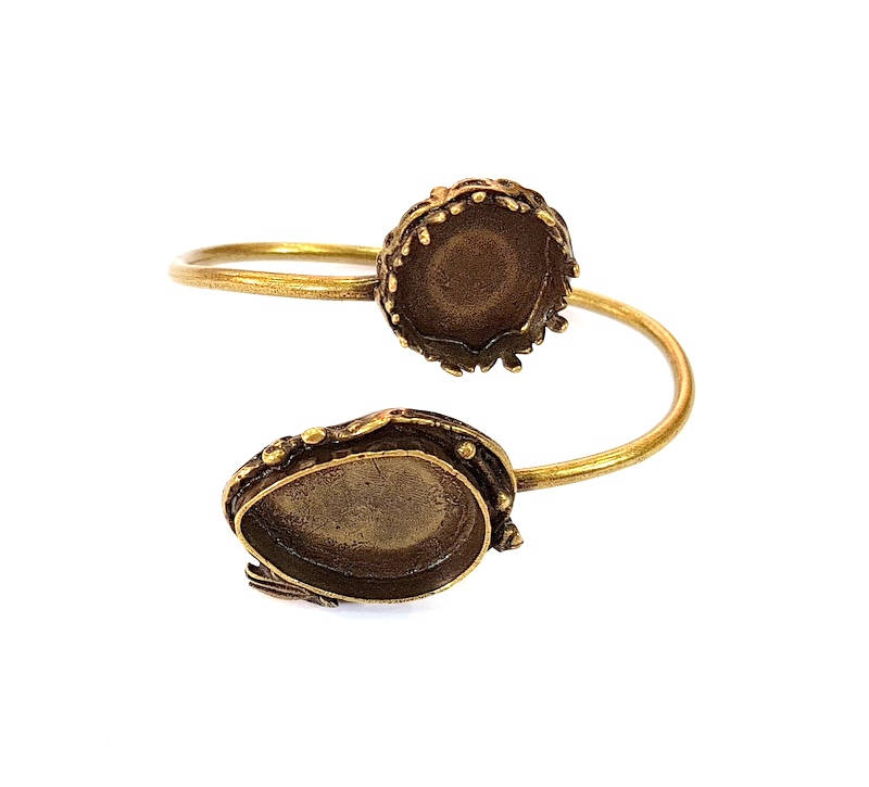 Bracelet Blanks Bangle Blanks Cuff Blanks Adjustable Bracelet Blank Antique Bronze Plated Brass ( 25x18mm and 16mm Blanks ) G7718