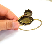 Bracelet Blanks Bangle Blanks Cuff Blanks Adjustable Bracelet Blank Antique Bronze Plated Brass ( 25x18mm and 16mm Blanks ) G7718