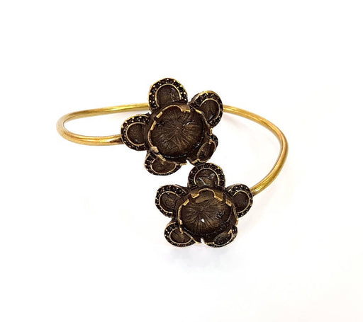 Bracelet Blanks Bangle Blanks Cuff Blanks Adjustable Bracelet Blank Antique Bronze Plated Brass ( 14mm Blanks ) G7719