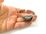Bracelet Blanks Bangle Blanks Cuff Blanks Adjustable Hammered Bracelet Blank Antique Silver Plated Brass ( 25x25mm Blanks ) G7723