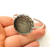 Silver Bracelet Blanks Bangle Blanks Cuff Blanks Adjustable Bracelet Blank Antique Silver Plated Brass ( 30mm Blanks ) G7728