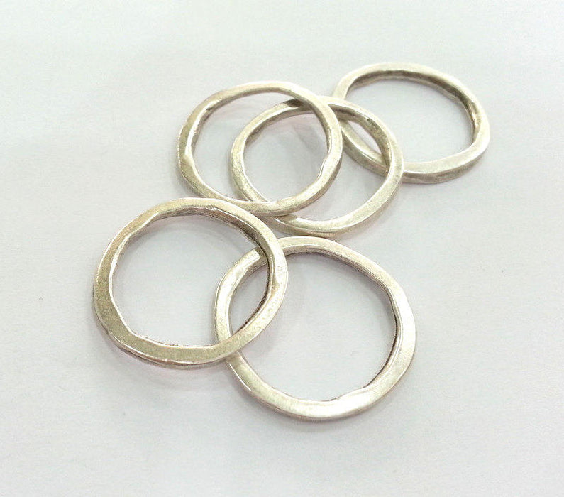 20 Circle Connector Antique Silver Plated Round Connector ,Findings  (22 mm) G10984