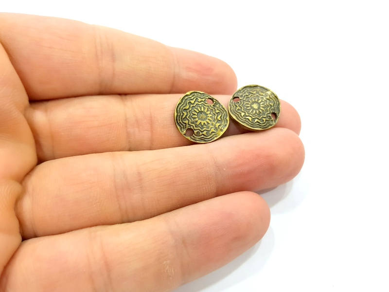10 Antique Bronze Connector Pendant (15x15mm) G7748