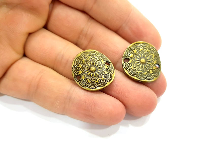 4 Antique Bronze Connector Pendant (22x20mm) G7749