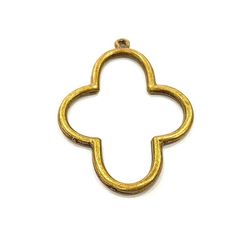 2 Antique Bronze Pendant Antique Bronze Charms  (47x32mm) G7751