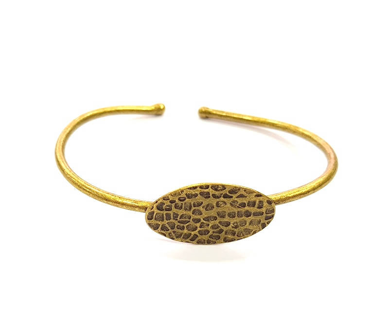 Bracelet Blanks Bangle Blanks Cuff Blanks Adjustable Bracelet Blank Antique Bronze Plated Brass ( 25x18mm Blanks ) G7752