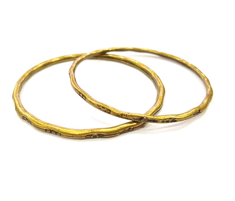 2 Antique Bronze Large Circle Connector Pendant (68mm) G7757