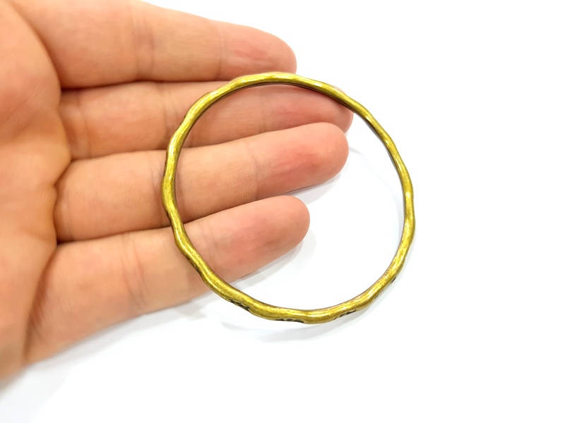 2 Antique Bronze Large Circle Connector Pendant (68mm) G7757