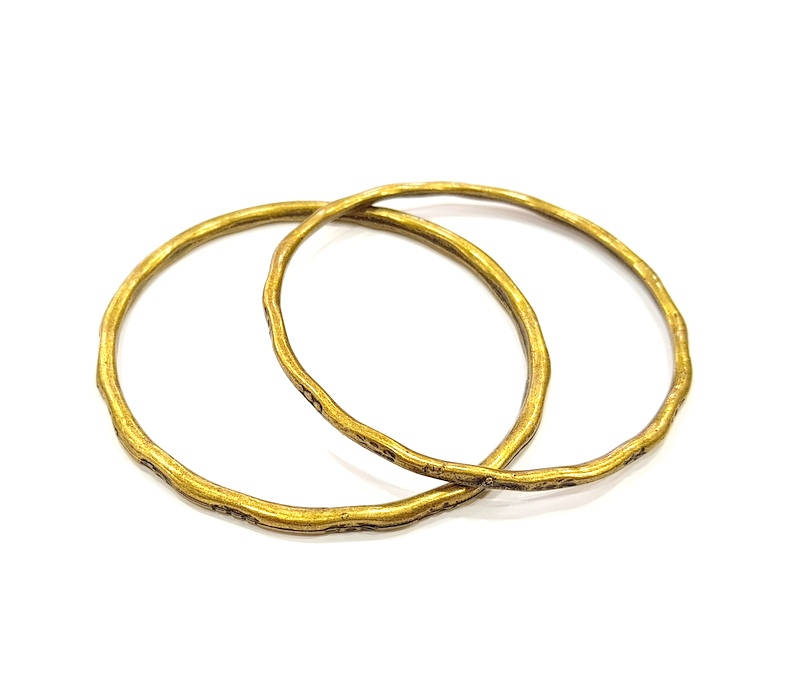 2 Antique Bronze Large Circle Connector Pendant (68mm) G7757