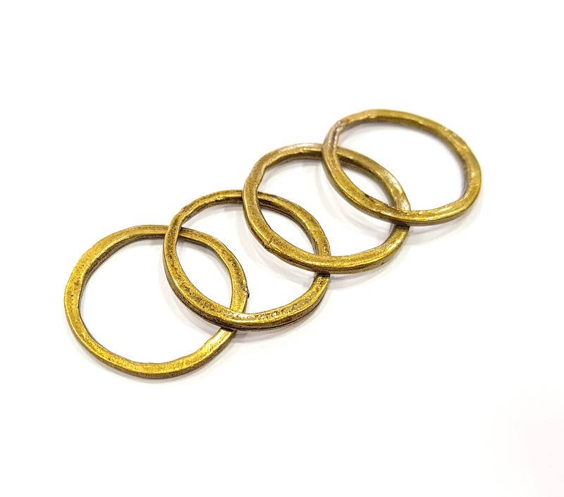 10 Pcs Antique Bronze Circle Connector Pendant (22mm) G7745