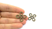 4 Antique Bronze Pendant Antique Bronze Charms  (30mm) G7761