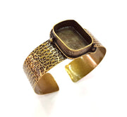 Hammered Bracelet Blanks Bangle Blanks Cuff Blanks Adjustable Bracelet Blank Antique Bronze Plated Brass (25x18mm Blanks) G7763