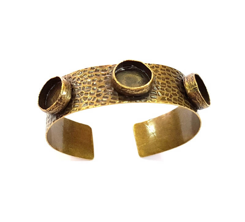 Bracelet Blanks Bangle Blanks Hammered Cuff Blanks Adjustable Bracelet Blank Antique Bronze Plated Brass (14mm Blanks) G7764