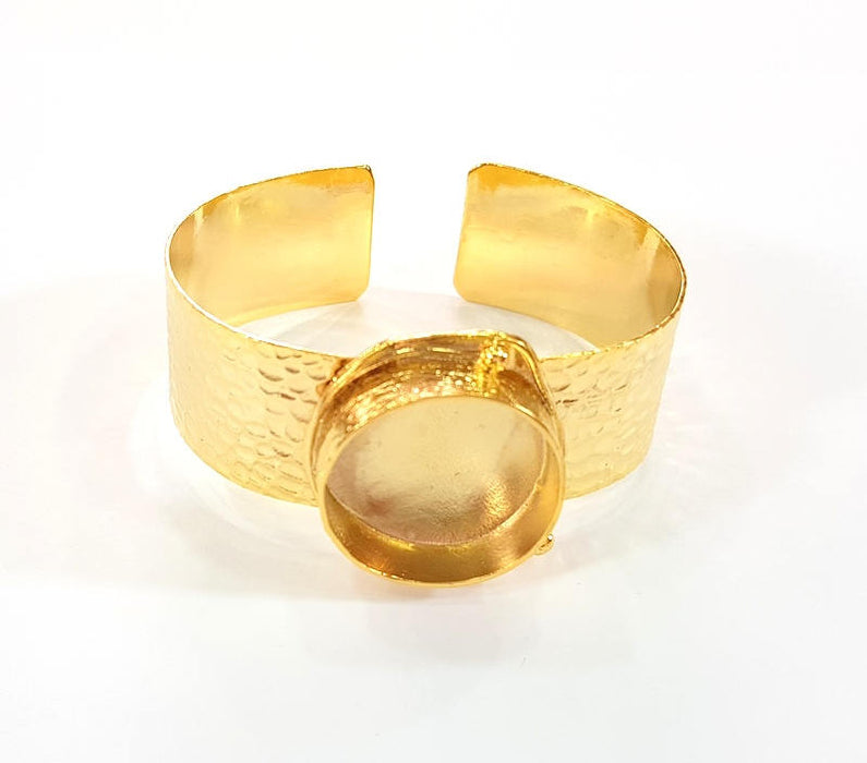 Gold Bangle Blanks Bracelet Blanks Hammered Cuff Blanks Adjustable Bracelet Blank Gold Plated Brass (24mm Blanks ) G7765