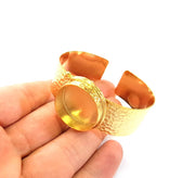 Gold Bangle Blanks Bracelet Blanks Hammered Cuff Blanks Adjustable Bracelet Blank Gold Plated Brass (24mm Blanks ) G7765