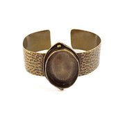 Hammered Bracelet Blanks Bangle Blanks Cuff Blanks Adjustable Bracelet Blank Antique Bronze Plated Brass (30x22mm Blanks) G8845