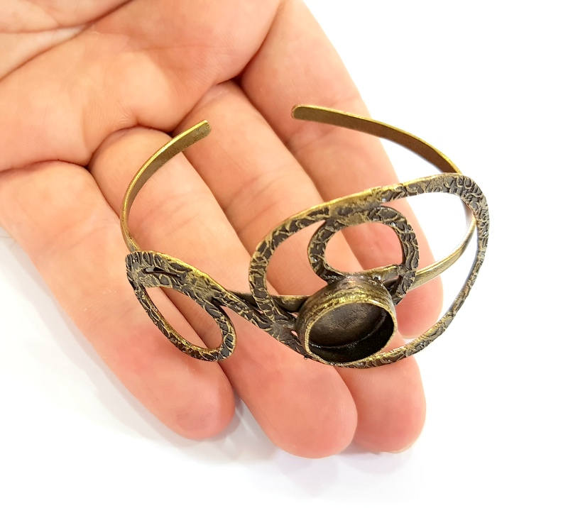 Bracelet Blanks Bangle Blanks Cuff Blanks Adjustable Bracelet Blank Antique Bronze Plated Brass ( 14mm Blanks ) G7775