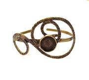 Bracelet Blanks Bangle Blanks Cuff Blanks Adjustable Bracelet Blank Antique Bronze Plated Brass ( 14mm Blanks ) G7775